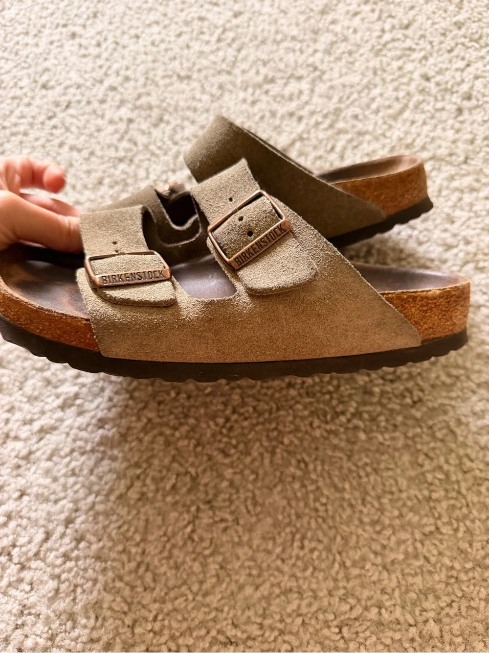 Birkenstock Suede Double Strap Sandals in Brown